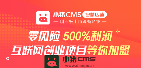 小猪智慧店铺 开启互联网创业新篇章的CMS网加盟项目